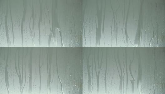 淋浴玻璃上的水滴高清在线视频素材下载