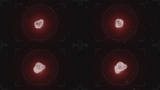 分子病毒细胞在显微镜下红色视图放大高清在线视频素材下载