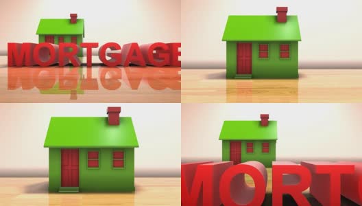 房屋抵押住房贷款为房地产房产3D产权高清在线视频素材下载