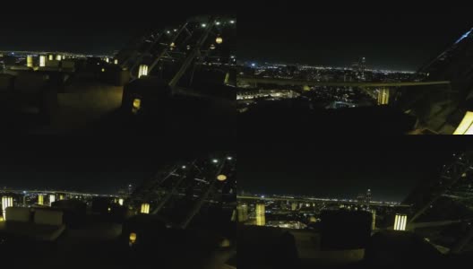 私人阳台上的迪拜夜景。高清在线视频素材下载
