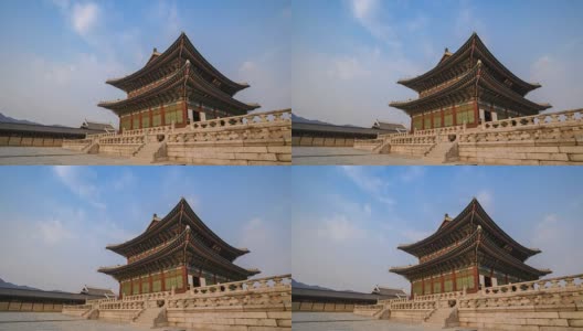韩国首尔京福宫，4K时光流逝高清在线视频素材下载