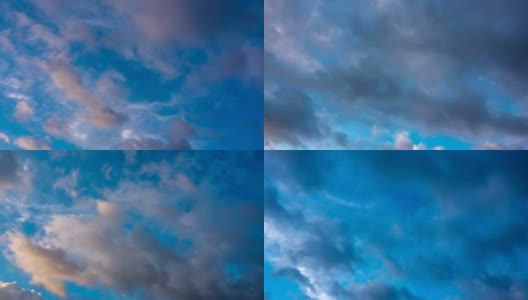 云飞过天空。间隔拍摄高清在线视频素材下载