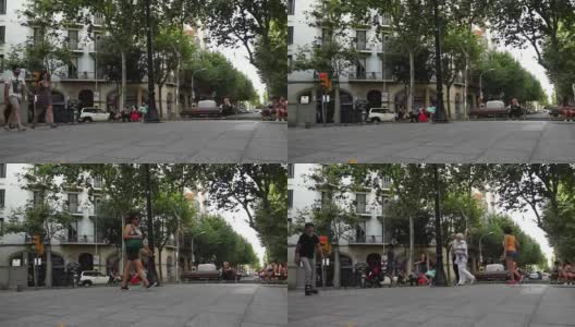 Barcelona-e - La Rambla街高清在线视频素材下载