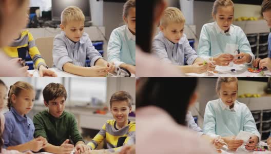 快乐的孩子们在机器人学校学习高清在线视频素材下载