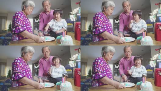 亚洲家庭在家里庆祝生日高清在线视频素材下载