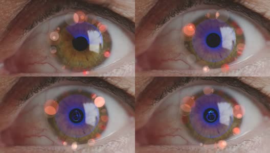 数码眼睛扫描特写男性眼睛高清在线视频素材下载
