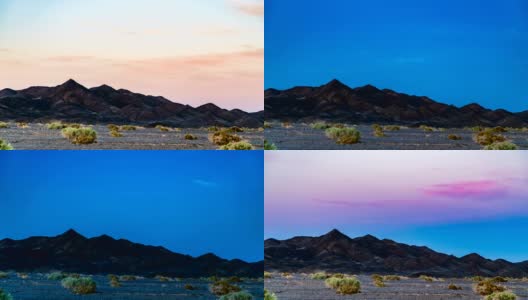 中国新疆戈壁沙漠日落时的延时拍摄。高清在线视频素材下载