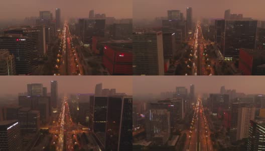 成都城市日落时间夜间照明交通道路街道道路航拍全景4k中国高清在线视频素材下载