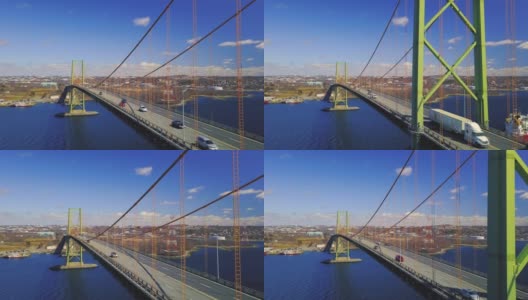 无人机鸟瞰麦凯大桥高清在线视频素材下载
