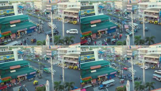 2018年1月5日，菲律宾勒加皮:勒加皮市中心街道上的交通状况高清在线视频素材下载