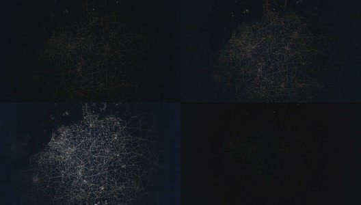 琦的地图。城市灯光的晨光。来自太空的夜景。高清在线视频素材下载