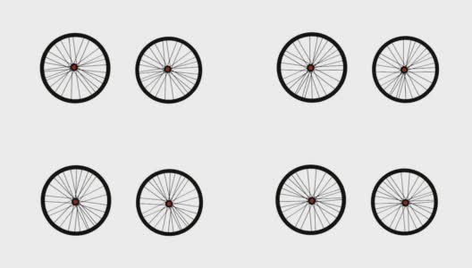 自行车车轮孤立旋转。高清在线视频素材下载