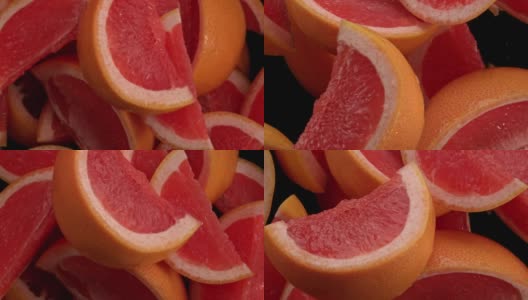 血橙片在空中高清在线视频素材下载