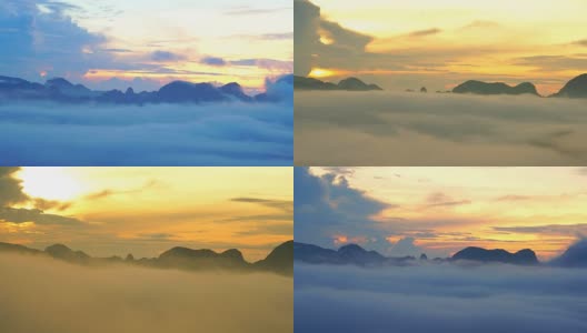 时光流逝，雾，山，动，云。泰国高清在线视频素材下载