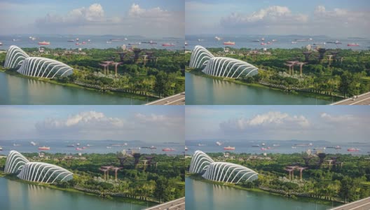 新加坡湾区天际线高清在线视频素材下载
