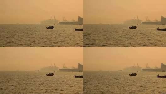 深圳西港，传统渔船前景看好高清在线视频素材下载