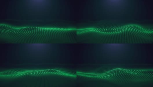 波粒子背景照明数字波发光粒子。数字波粒子构成数字背景高清在线视频素材下载