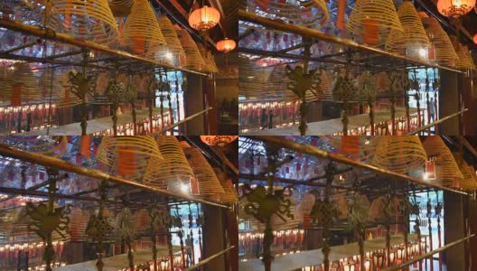 中国寺庙中的香锥高清在线视频素材下载