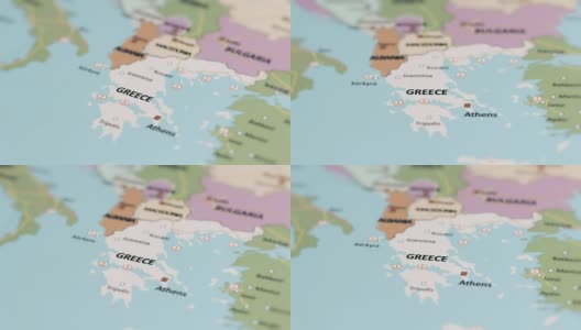 欧洲希腊在世界地图上高清在线视频素材下载