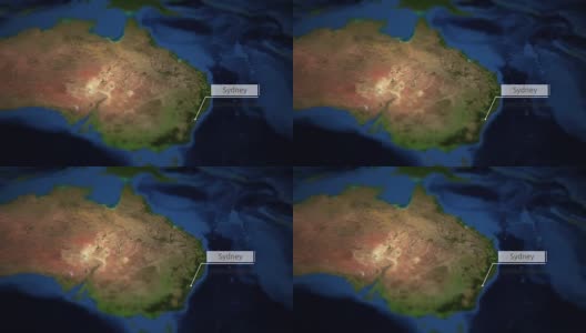 摄像机摇摄澳大利亚地图上的指示牌-悉尼高清在线视频素材下载