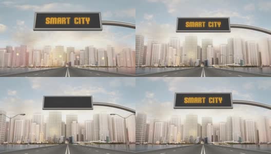 智慧城市交通标志高清在线视频素材下载