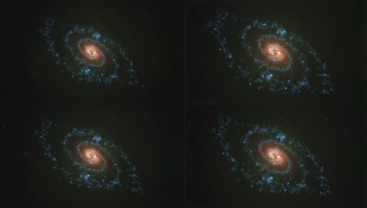 幻想中的恒星和行星在外层空间的星系中旋转，背景是黑色的恒星高清在线视频素材下载