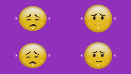 在紫色背景的取景器上悲伤表情的动画高清在线视频素材下载