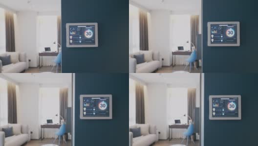 数码平板电脑上的智能家居控制器，控制家电设备高清在线视频素材下载