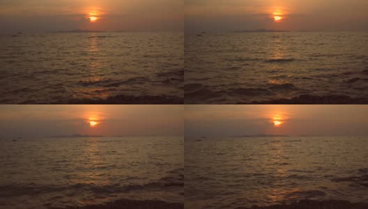 史诗般的日落海景，小浪。高清在线视频素材下载