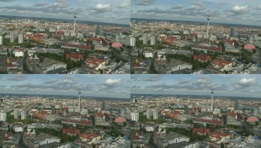 亚历山大广场柏林电视塔天线高清在线视频素材下载