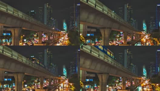 曼谷的高架火车高清在线视频素材下载