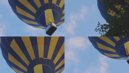 气球飞过树，升上天空，夏季节日，生态旅游高清在线视频素材下载