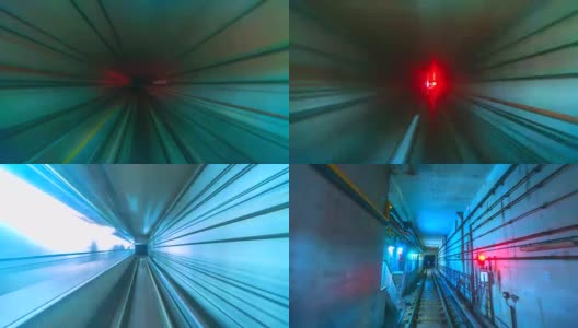 4K时间流逝，新加坡城市的地下铁路快速运动高清在线视频素材下载