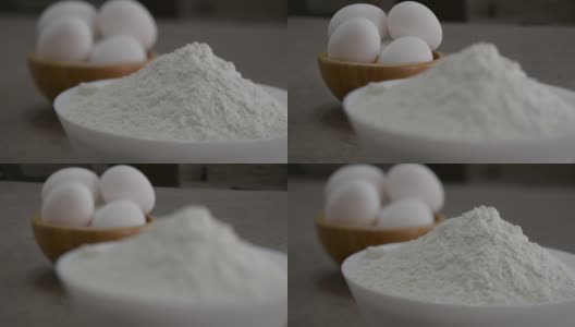 面粉和白鸡蛋高清在线视频素材下载