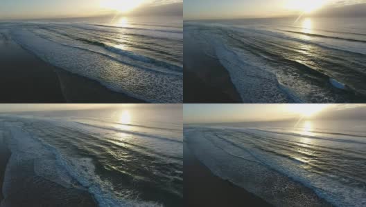 日出在地平线上的海浪在澳大利亚鸟瞰图高清在线视频素材下载