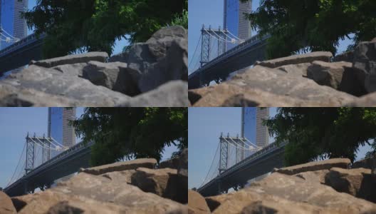 夏日曼哈顿桥缓慢的多莉展示高清在线视频素材下载