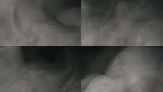 白色的水蒸气在一个黑色的背景高清在线视频素材下载