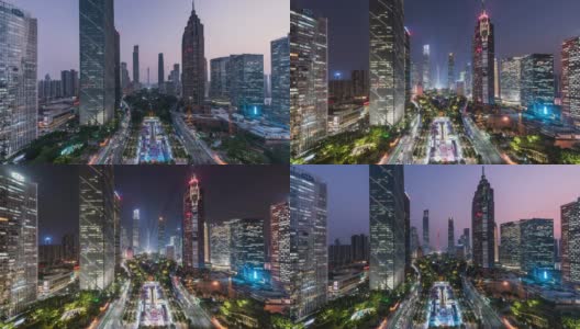 广州的城市景观和天际线，时光流逝高清在线视频素材下载