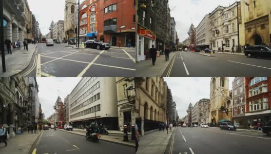 伦敦自行车从舰队街到斯特兰德大街高清在线视频素材下载