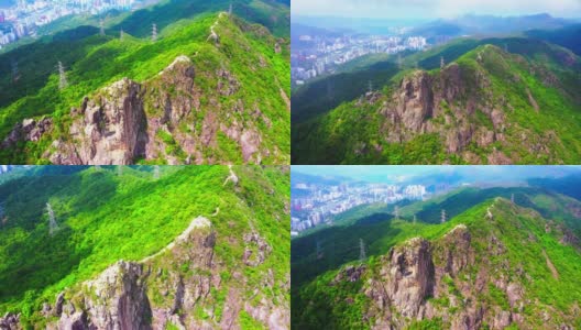 以香港狮子山为背景的城市高清在线视频素材下载