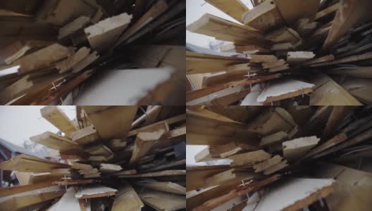 挪威，旧织物木片高清在线视频素材下载