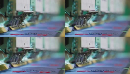 缝纫机厂生产。现代化、自动化的高科技缝纫机高清在线视频素材下载