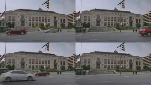 哥伦布市政厅的夜间拍摄高清在线视频素材下载