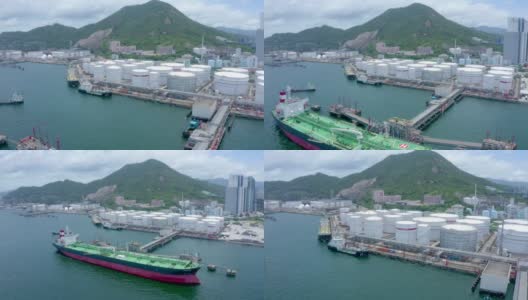 香港青衣港口内的储油罐高清在线视频素材下载