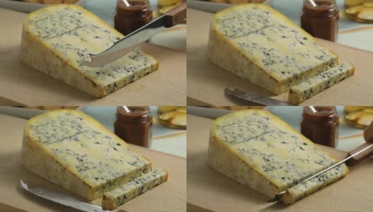 法国奶酪蓝色gex与生牛奶接近高清在线视频素材下载