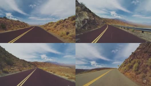 在死亡谷高速公路上开车高清在线视频素材下载