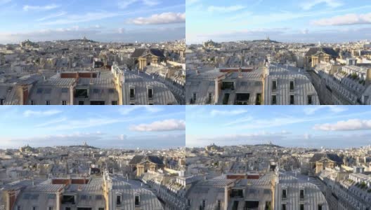 巴黎圣心大教堂的4k慢镜头鸟瞰图高清在线视频素材下载