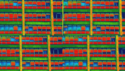 红外热成像在住宅建筑上的记录高清在线视频素材下载