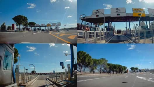 进入意大利主干道上的高速公路高清在线视频素材下载