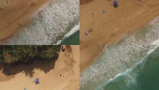 人们玩冲浪海浪冲击北海岸太平洋瓦胡岛高清在线视频素材下载